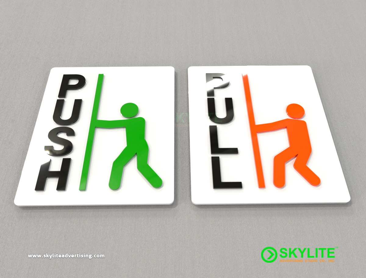 Door Sign Maker Philippines - Acrylic Push Pull Sign Design Three signage image