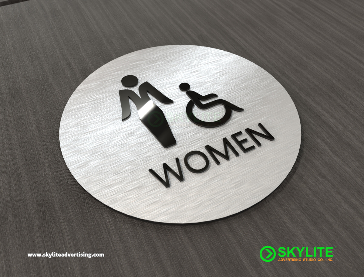 Door Sign Maker Philippines - Aluminum Acp Mens Or Womens Restroom Sign signage image