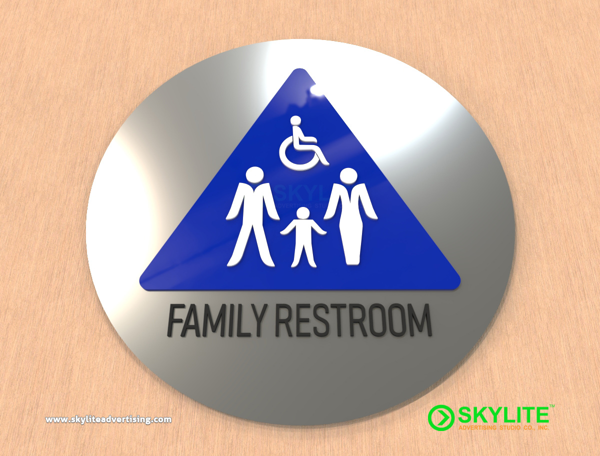 Door Sign Maker Philippines - Aluminum Family Restroom Sign With Acrylic signage image