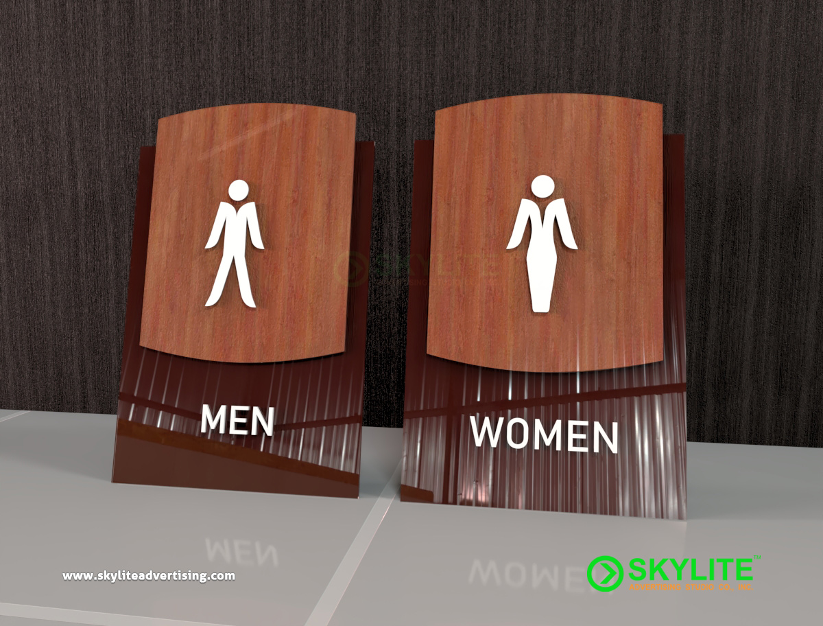 Door Sign Maker Philippines - Bathroom Sign Laser Cut Acrylic With Textured Acrylic Backing signage image