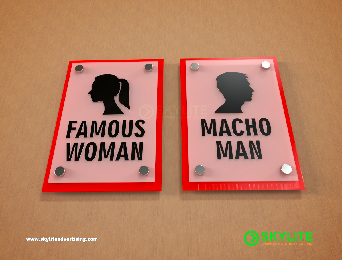 Door Sign Maker Philippines - Bathroom Sign Laser Cut Acrylic With Acrylic Backing signage image