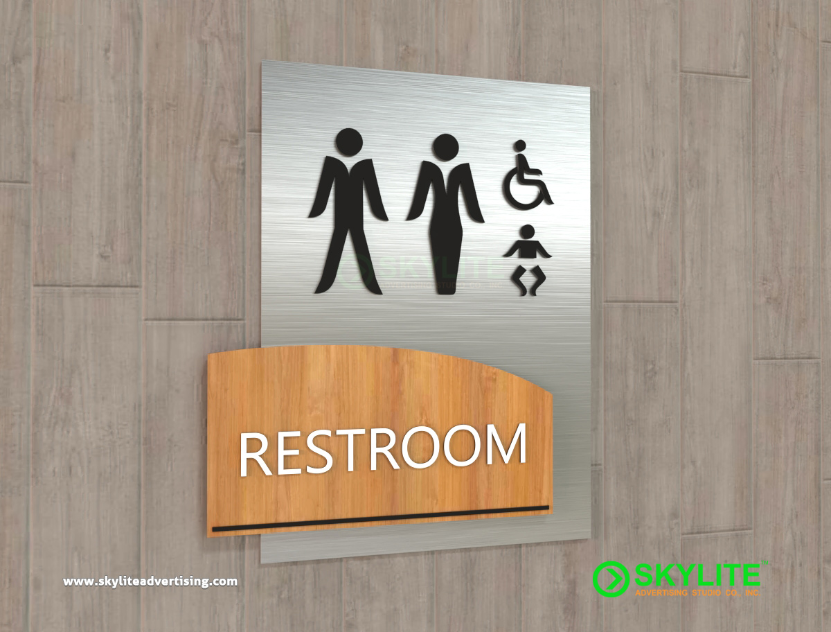 Door Sign Maker Philippines - Bathroom Sign Laser Cut Acrylic With Aluminum Backing signage image