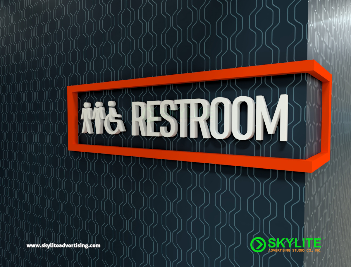 Door Sign Maker Philippines - Bathroom Sign Laser Cut Acrylic With Metal Frame signage image