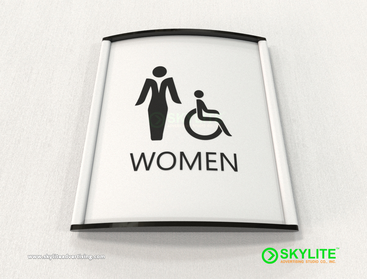 Door Sign Maker Philippines - Mens Womens Restroom Sign Curved Metal With Metal Inserts signage image