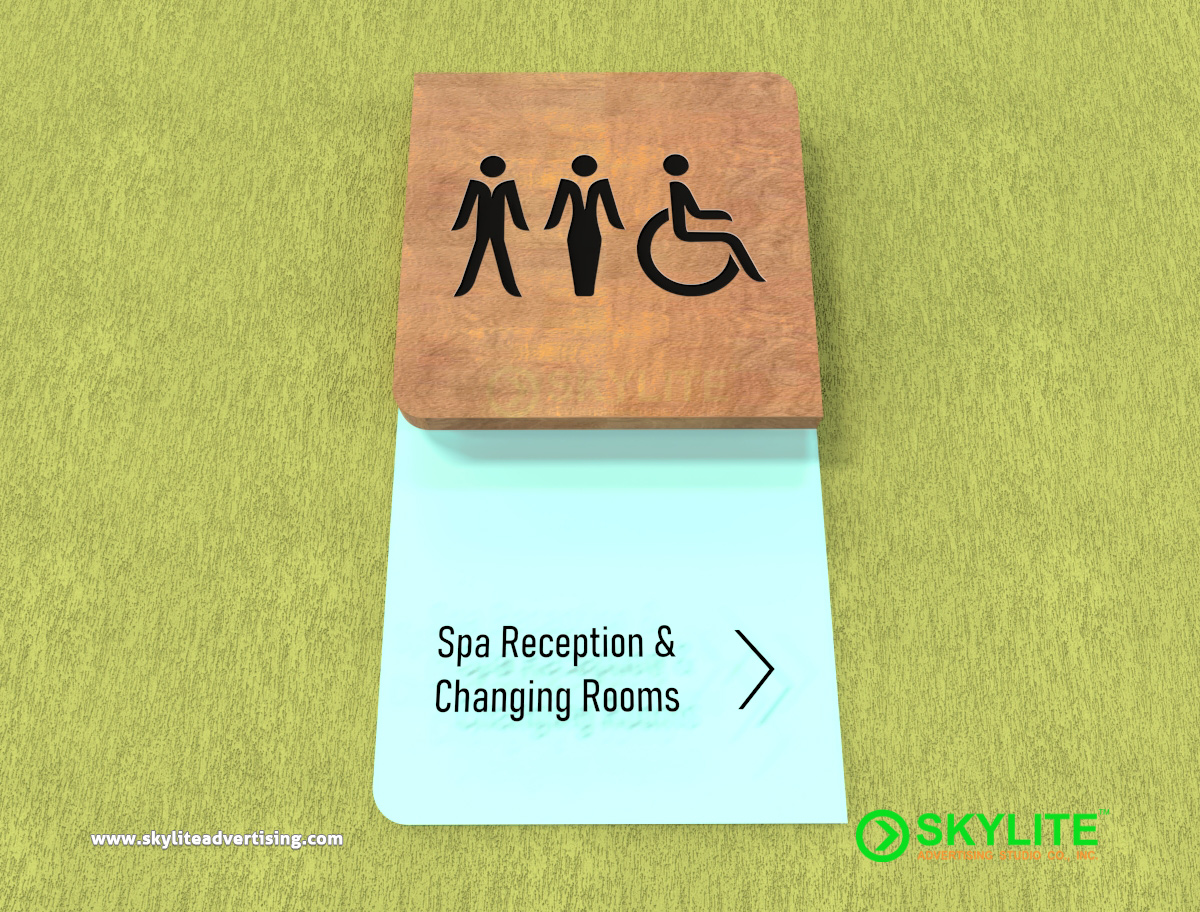 Door Sign Maker Philippines - Restroom Sign Laser Cut On Wood With Acrylic Backing signage image