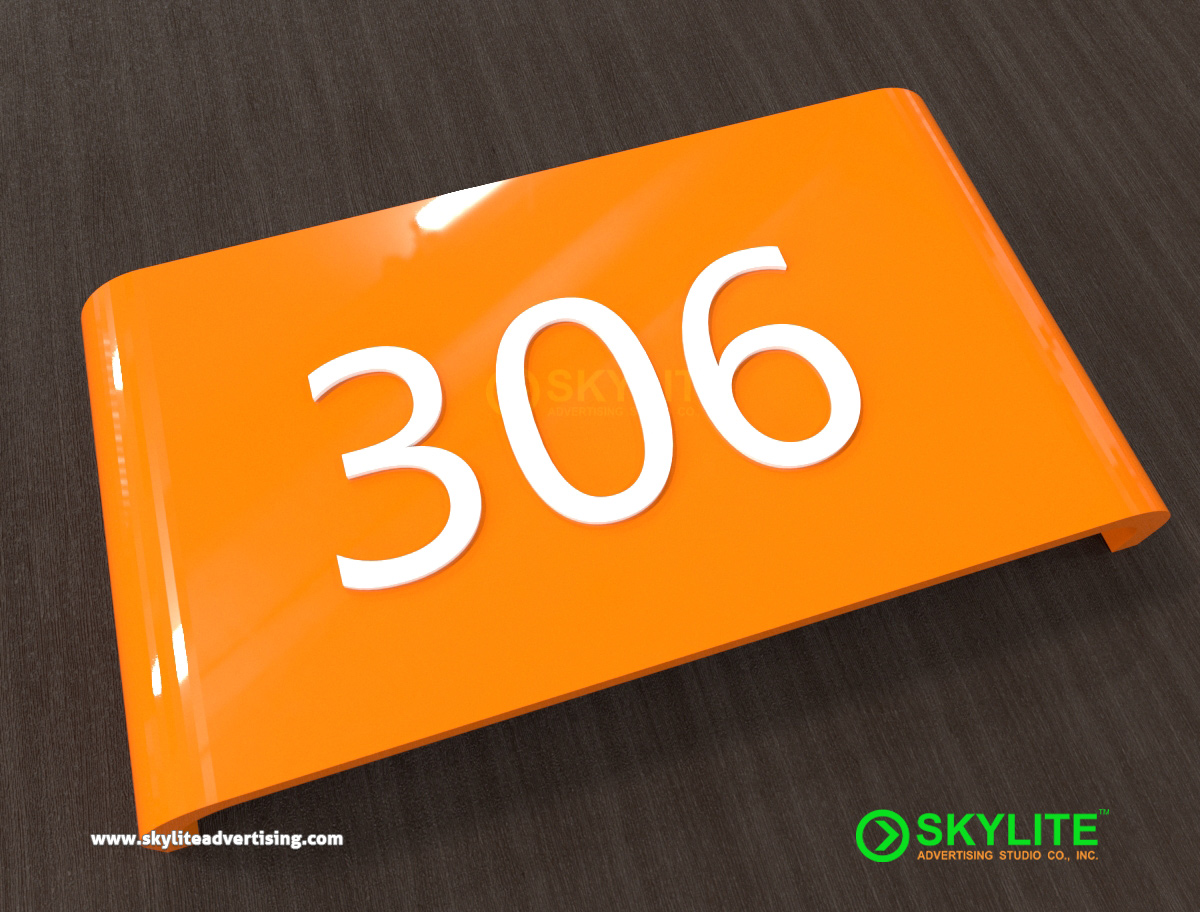 Door Sign Maker Philippines - Room Number Sign Laser Cut Acrylic On Painted Fabricated Curved Gi Metal A2 signage image